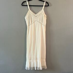 Vintage Charmode Sears Ivory Nylon Lace Full Slip Dress 38 USA Romantic Coquette